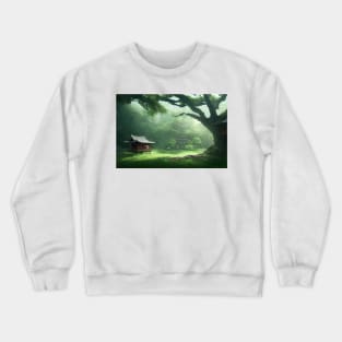 Ancient wooden house cute design Crewneck Sweatshirt